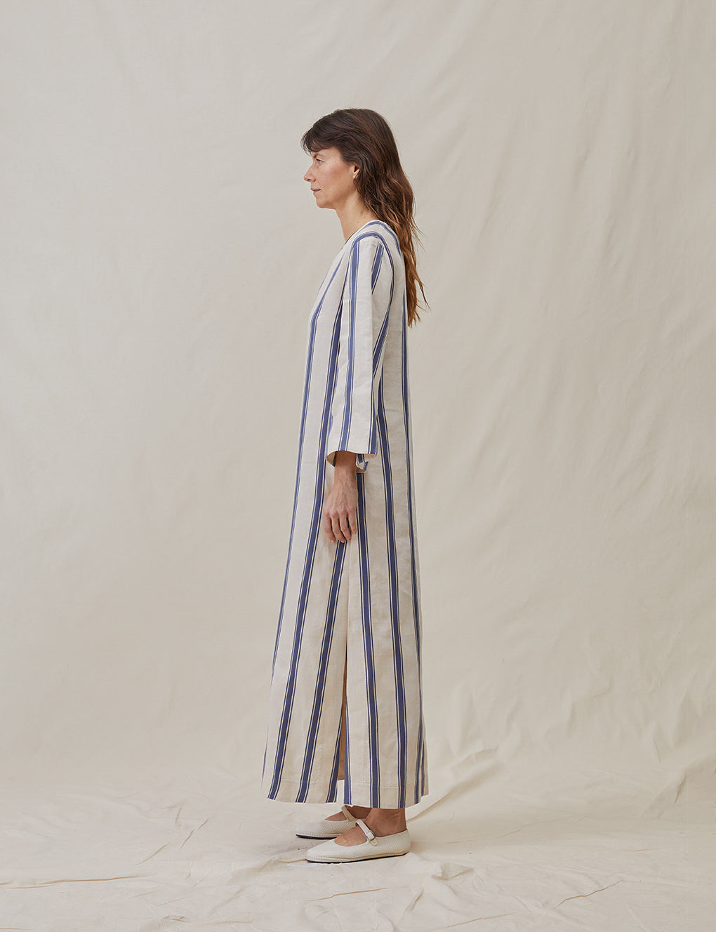 The Long Caftan in Bari Stripe