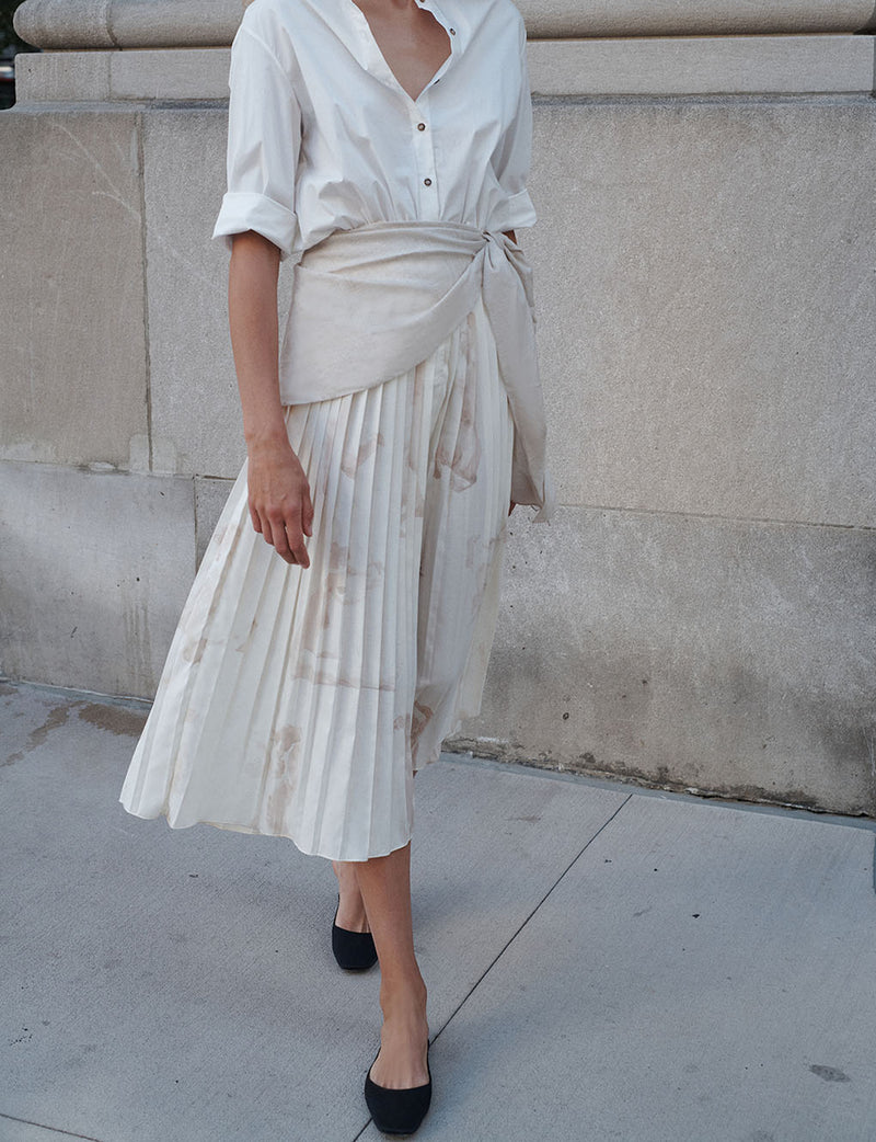 The Pleated Shirt Dress with Painted Figures