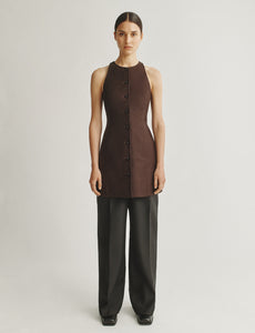 chiffon dress patterns Attersee Lutz Dress in Cotton Sateen Espresso
