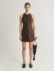 Attersee Lutz Dress in Cotton Sateen Espresso