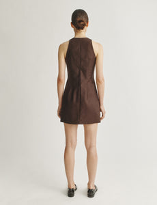 Attersee Lutz Dress in Cotton Sateen Espresso Attersee Lutz Dress in Cotton Sateen Espresso