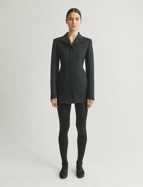 The Marlene Jacket in Structured Wool-Silk – Attersee