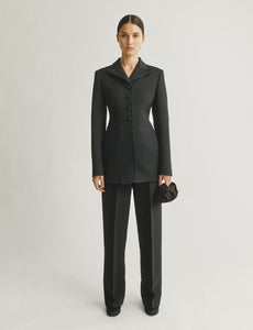The Marlene Jacket in Structured Wool-Silk – Attersee