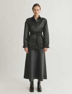 black satin dress with jacket Ten Ways to Style a Black Satin Slip Dress both for a Party AND for after the Party!