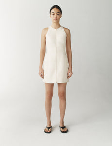 cream linen mini dress Anatari Mini Dress in Ecru Linen , Zip Up