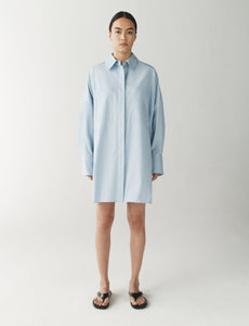 cotton slub shirt dress Women's Palm Cotton-Rayon Shirtdress in Blue size 10-Medium