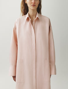The Draped Back Shirtdress in Slub Cotton Poplin