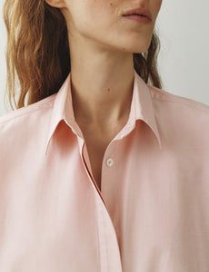 The Draped Back Shirtdress in Slub Cotton Poplin