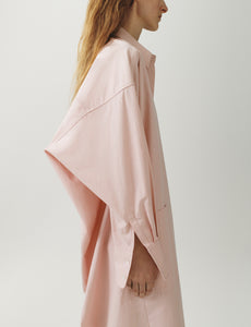 The Draped Back Shirtdress in Slub Cotton Poplin