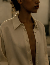 The Evening Shirt in Hammered Satin