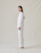 The Silk Relaxed Pants with Painted Figures