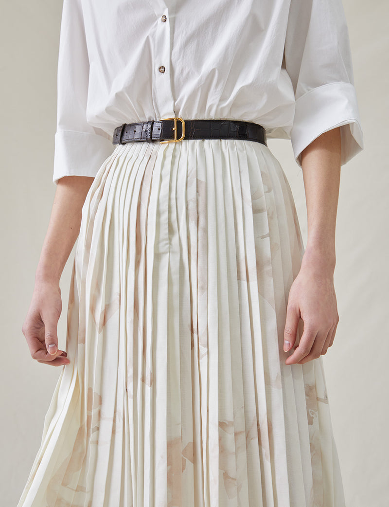 The Pleated Shirt Dress with Painted Figures