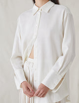 The Collared Shirt in Wool Silk Voile