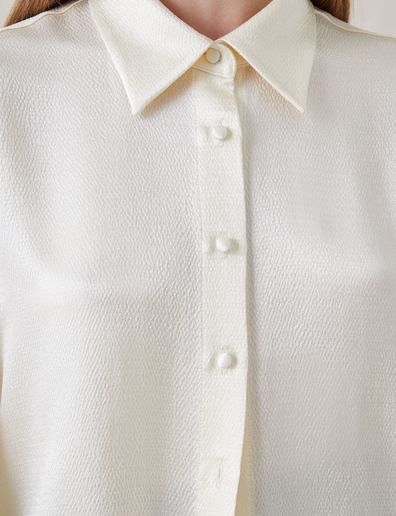 The Evening Shirt in Hammered Satin