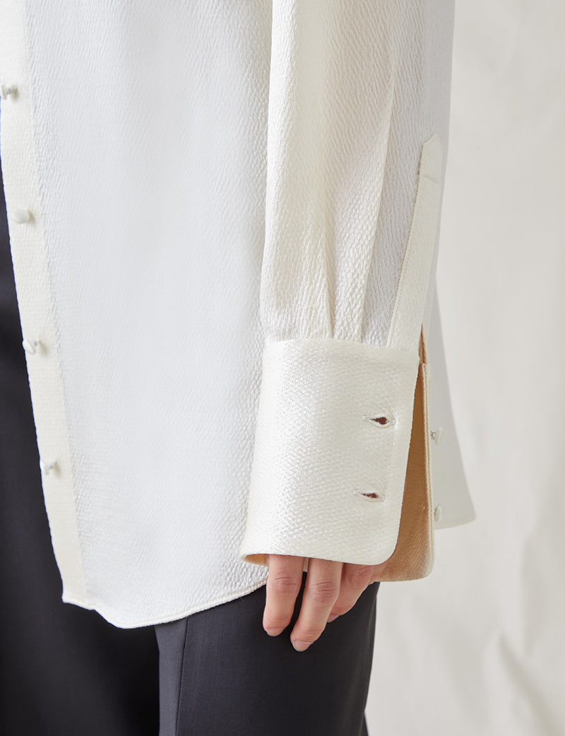 The Evening Shirt in Hammered Satin