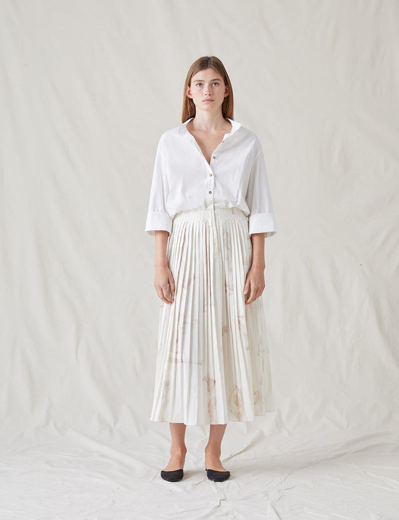 The Pleated Shirt Dress with Painted Figures