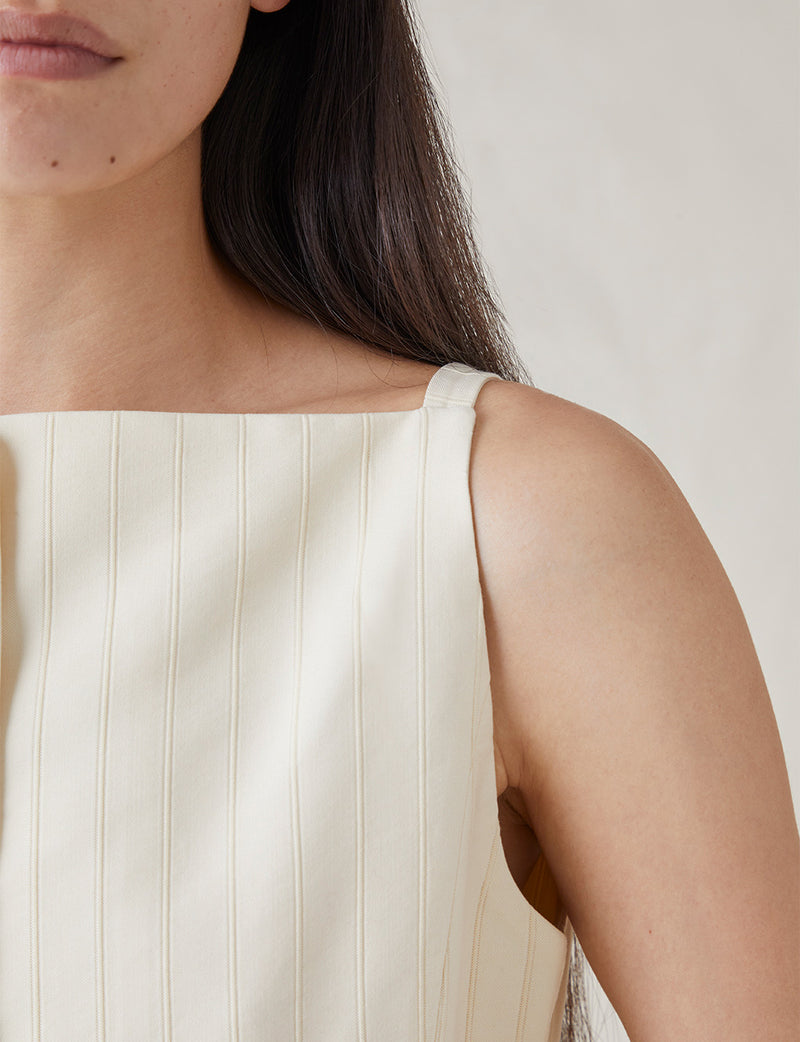 The Sculpted Mini Dress in Tonal Stripe