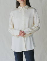 The Evening Shirt in Hammered Satin