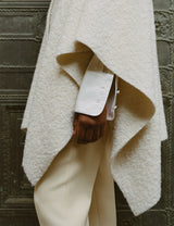 The Boucle Poncho with Detachable Scarf