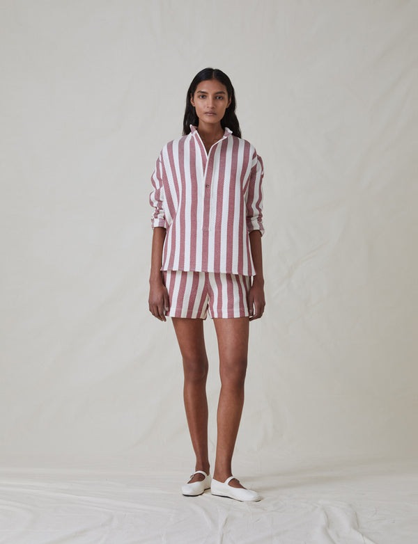 Valentino shorts white and red pinstripes cheap