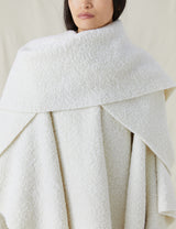 The Boucle Poncho with Detachable Scarf