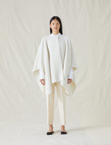 The Boucle Poncho with Detachable Scarf