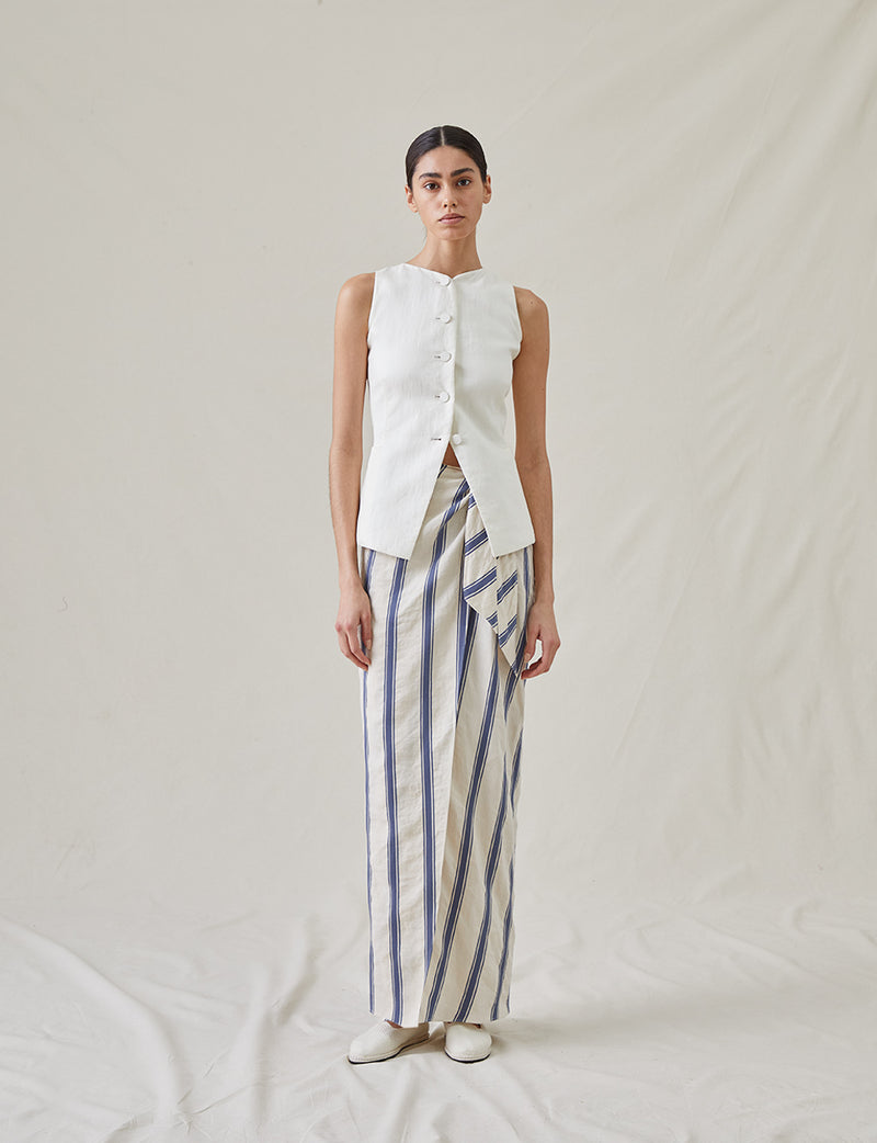 The Sarong Skirt in Bari Stripe