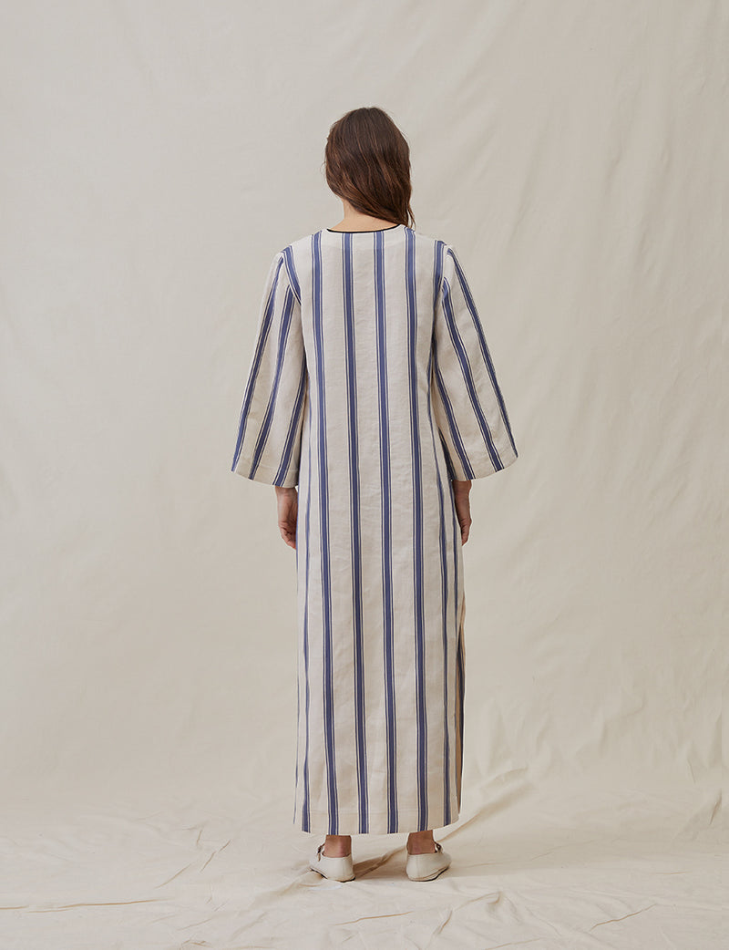 The Long Caftan in Bari Stripe