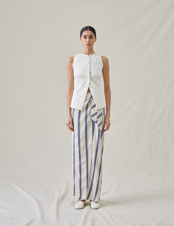The Sarong Skirt in Bari Stripe