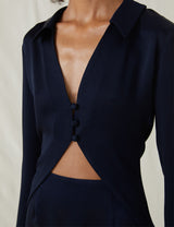 The Satin Button Top