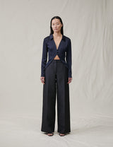 The Satin Button Top